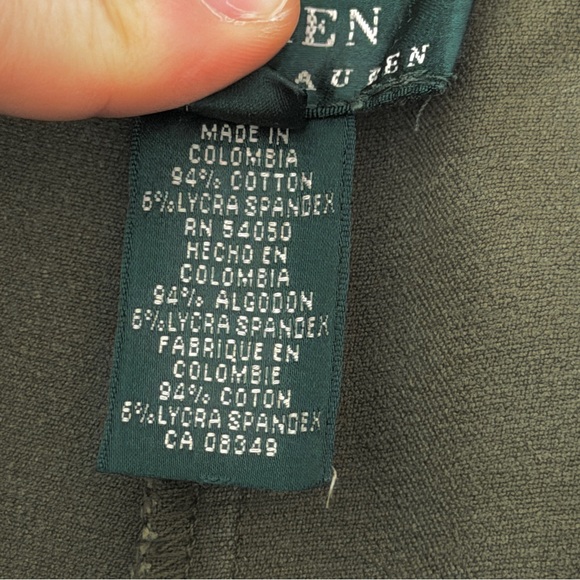 VINTAGE RALPH LAUREN | MID RISE GREEN STRETCH EQUESTRIAN STYLE TROUSER PANTS 10 - Picture 8 of 9